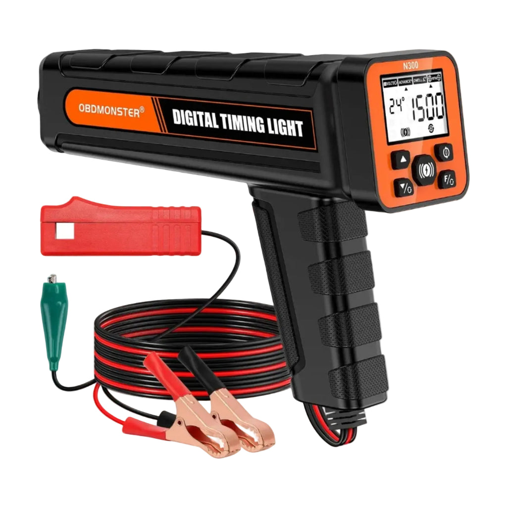 OBDMONSTER N300 Pro Digital Timing Light Ignition Timing Gun with RPM, Advance & Dwell Angle for 2/4 Stroke Gasoline Engines