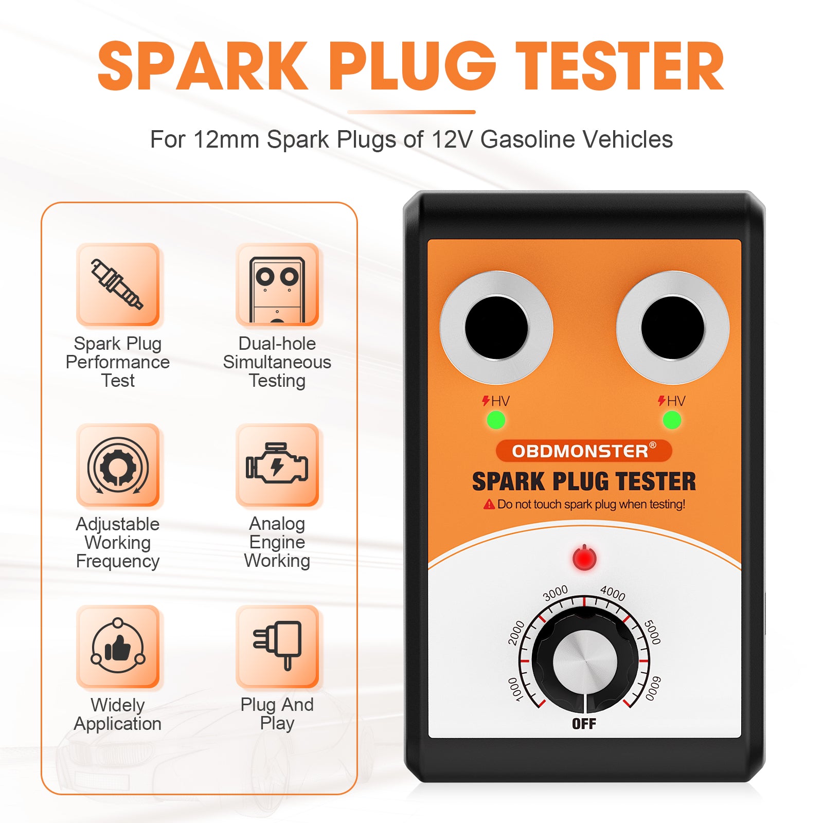 OBDMonster TE600 Spark Plug & Ignition Coil Tester | 0–6000 RPM