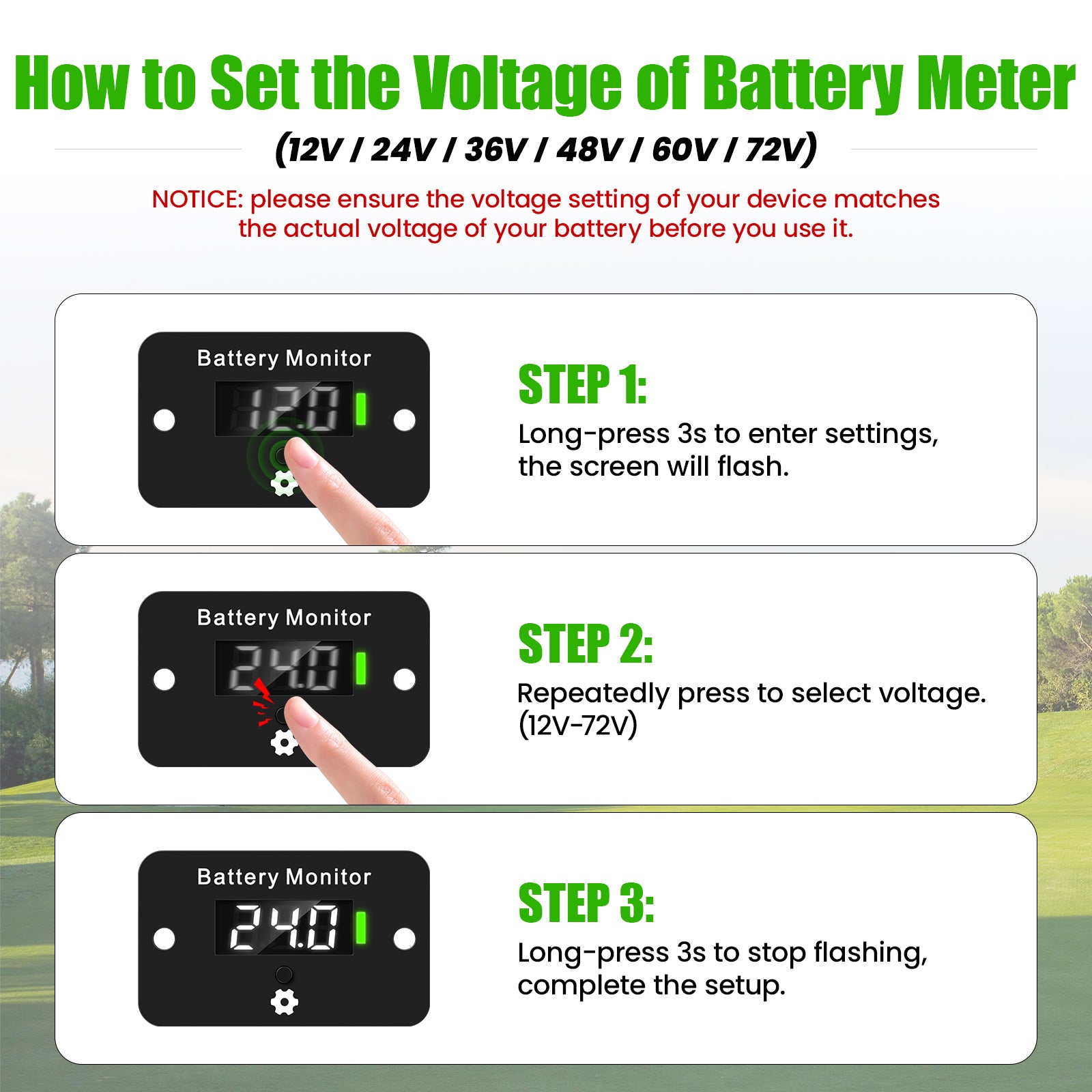 OBDMonster BM280 Battery Monitor | 12V–72V Voltage & Capacity Meter