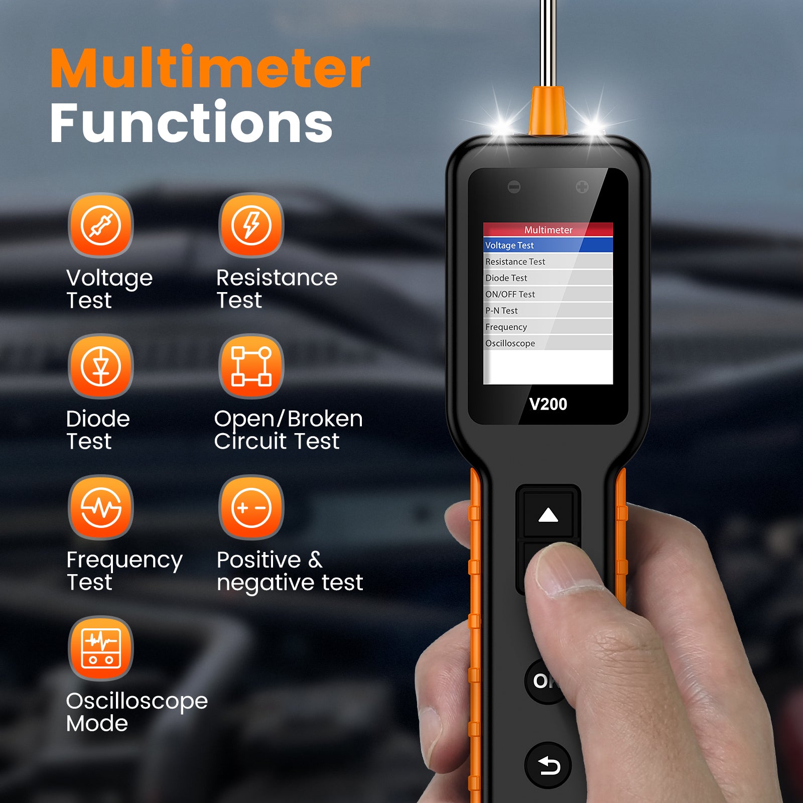 OBDMonster V200 Circuit Tester | Power Probe with 180° Screen Rotation