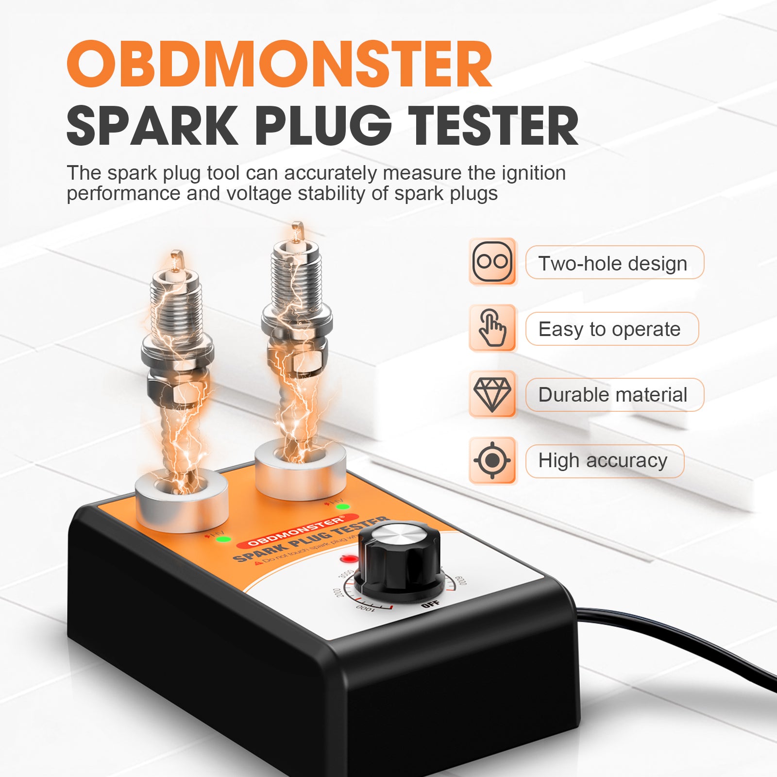 OBDMonster TE600 Spark Plug & Ignition Coil Tester | 0–6000 RPM