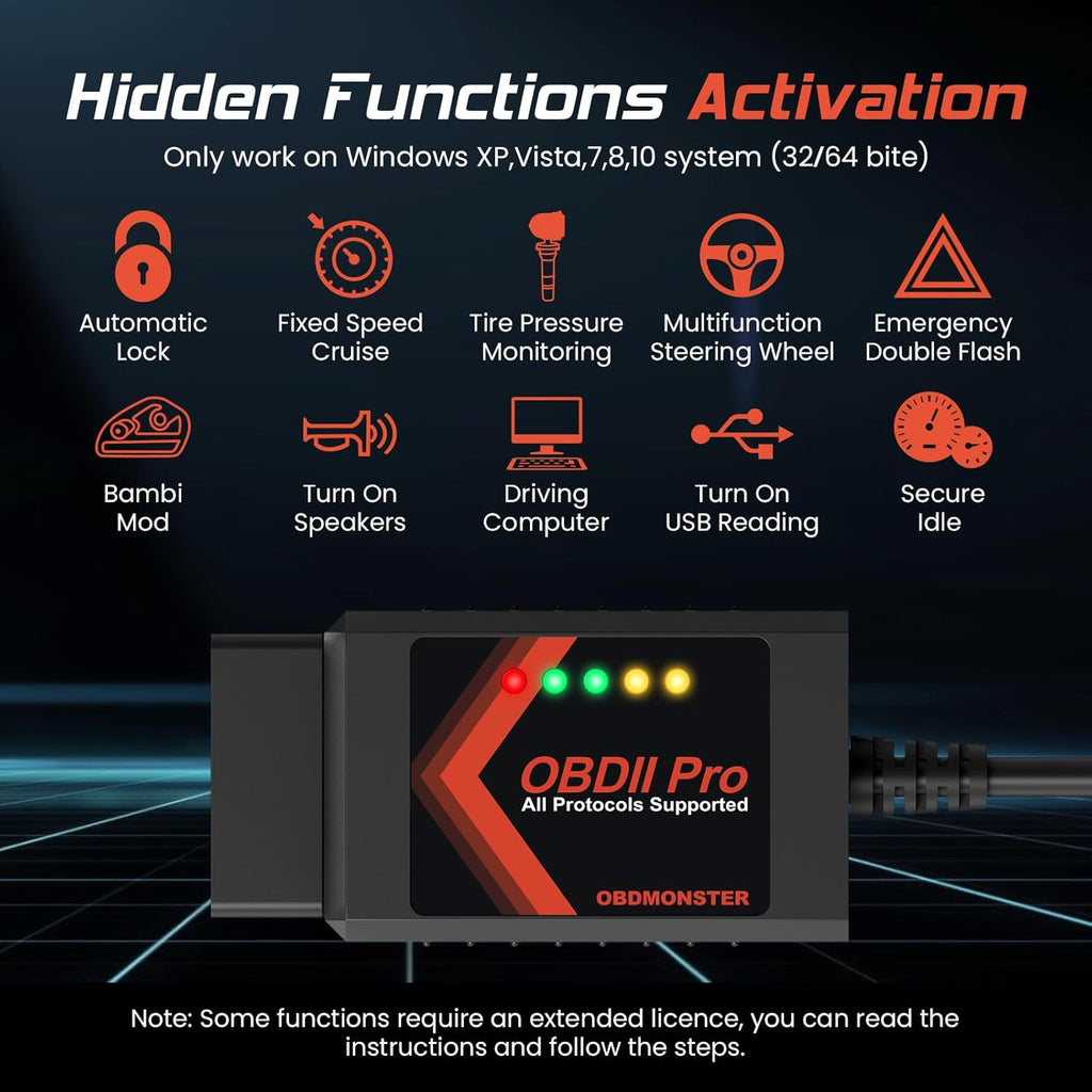 OBDMONSTER ELM327 USB OBD2 Adapter for FORScan Auto MS/HS CAN Switch Diagnostic Tool for Ford F150, F250, Mazda & Lincoln
