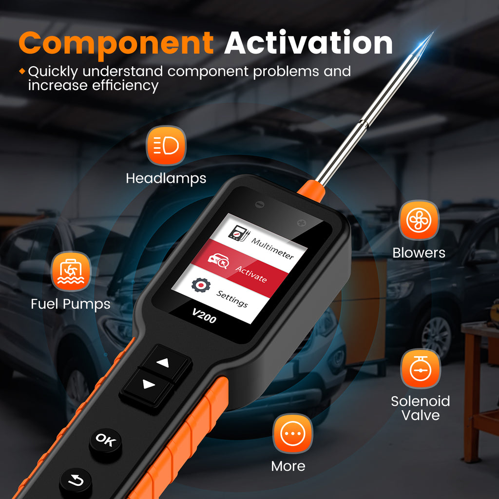 OBDMonster V200 Circuit Tester | Power Probe with 180° Screen Rotation