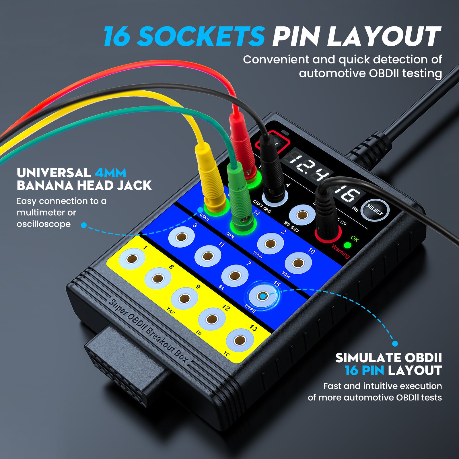 OBDMonster BX100 OBD2 Breakout Box | 13.8V ECU Programming Diagnostic Tool