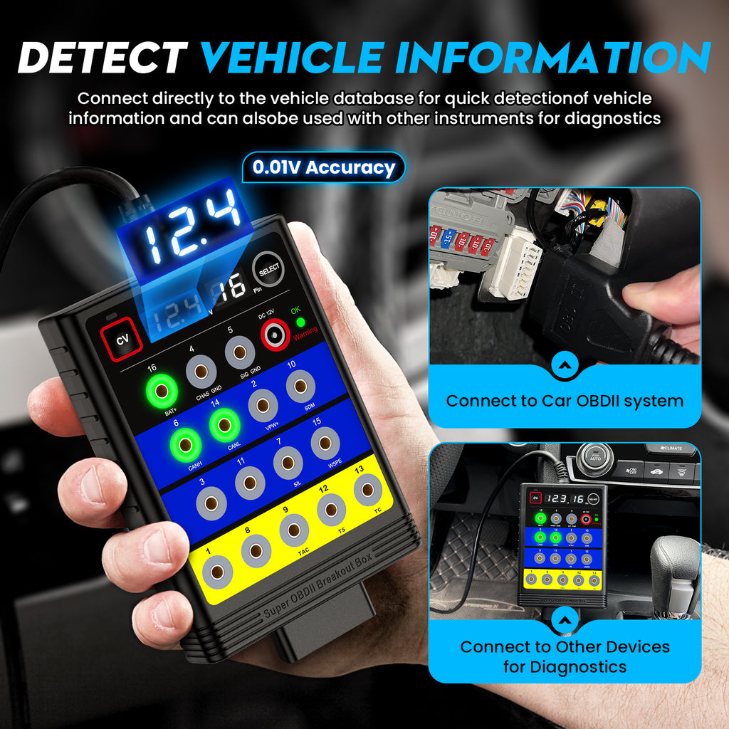 OBDMonster BX100 OBD2 Breakout Box | 13.8V ECU Programming Diagnostic Tool