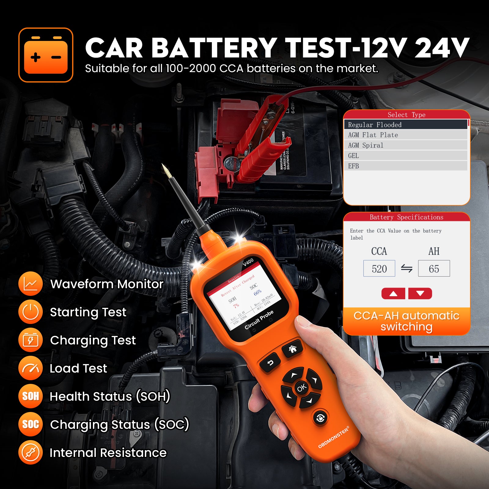 OBDMonster V400 Circuit Tester | 12-24V Short Open Circuit Finder